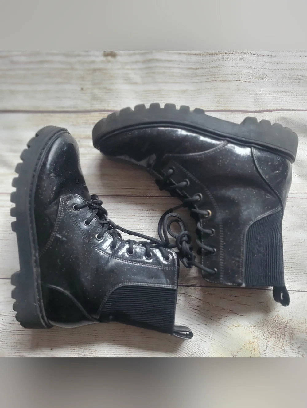Art Class Black Lace-Up Chunky Combat Boots